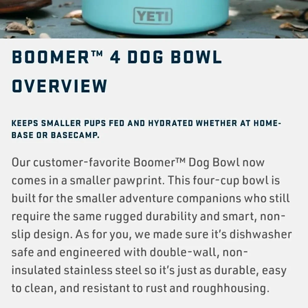 Yeti Boomer dog  bowl and teal 32 oz tumbler